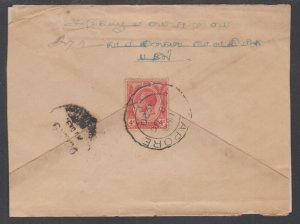 Straits Settlements Sc 154, 1920 Cover Singapore to Ramnad District, South India