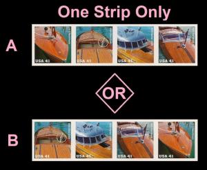 US 4160-4163 4163a Speedboats 41c strip (4 stamps) MNH 2007