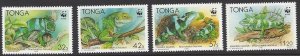 Tonga #752-5 MNH set, WWF iguanas, Issued 1990