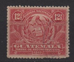 Guatemala Postal Tax 1919 - Scott RA1 used - Natl emblem