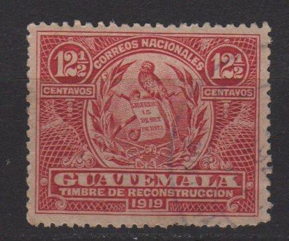 Guatemala Postal Tax 1919 - Scott RA1 used - Natl emblem