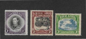 Niue Scott # 73-75 ,VF mint lightly hinged,nice color,scv $31, see pic !