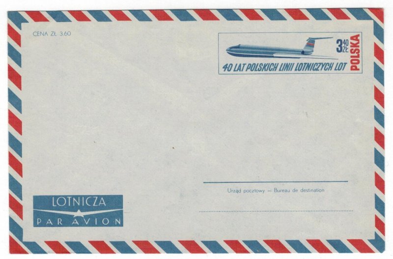 Poland 1969 Postal Stationary Envelope Air Letter MNH Stamp Airplane Airlines