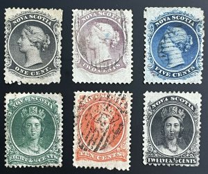 Nova Scotia (Canada) #8-13 Used (Complete Set) (c1860-1863) SCV ~ $100 [$020]