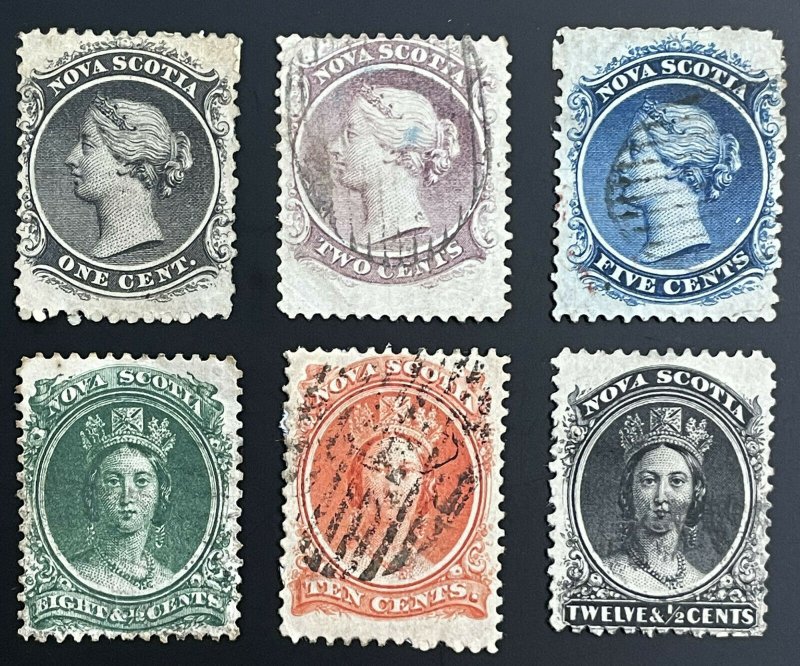 Nova Scotia (Canada) #8-13 Used (Complete Set) (c1860-1863) SCV ~ $100 [$020]