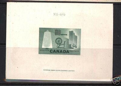 Canada #334DP Large Die Proof In Green On Card