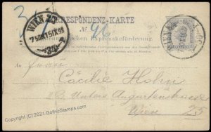 Austria Empire 10Kr Rohrpost Pneumatic Mail Postal Stationery Card G67610