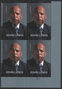 SC#5801 (Forever) John Lewis Plate Block: LR #P11111 (2023) SA