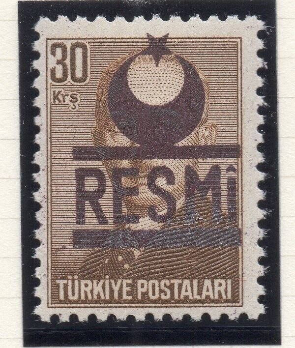 Turkey 1951-54 Early Issue Fine Mint Hinged 30k. Resmi Optd NW-17782