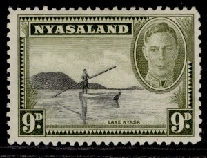 NYASALAND PROTECTORATE GVI SG151, 9d black & olive, M MINT.