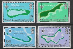 BRITISH INDIAN OCEAN TERR SG81/4 1975 MAPS MTD MINT