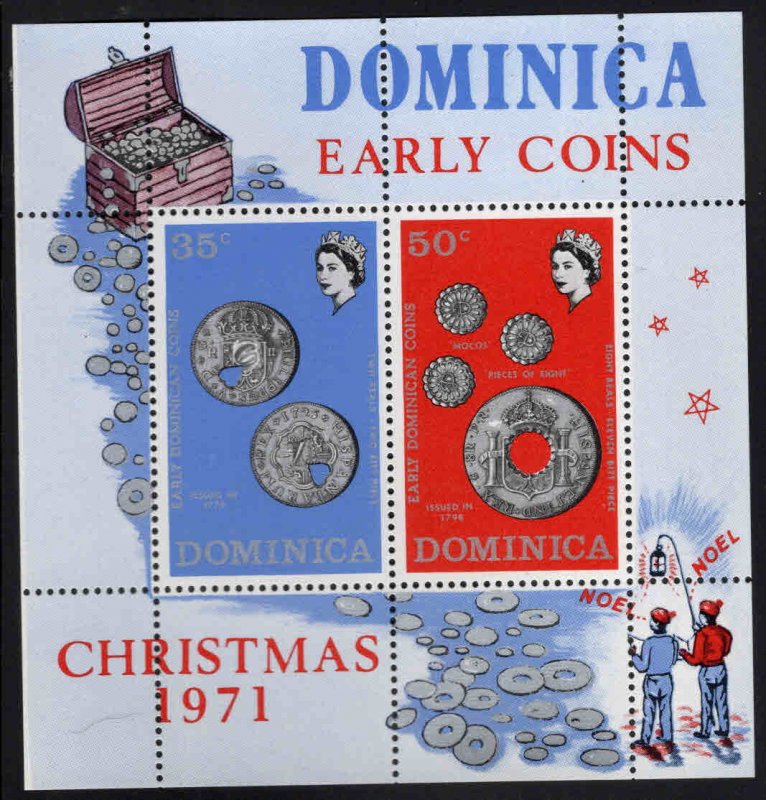 DOMINICA Scott 336a MNH** 1971 Christmas souvenir sheet