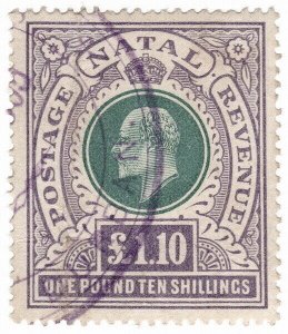 (I.B) Natal Revenue : Duty Stamp £1 10/- (1902)