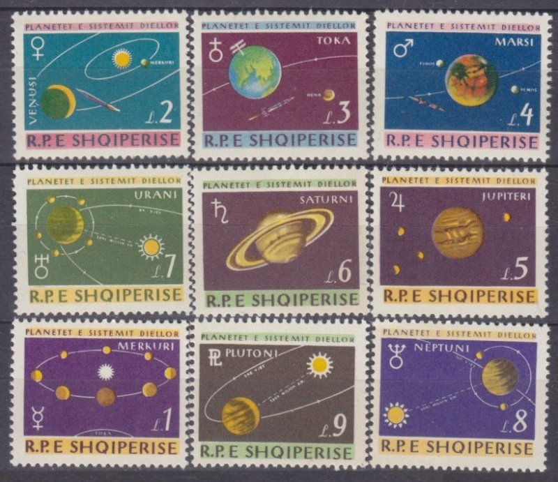 1964 Albania 892-900 Planets of the solar system 10,00 €