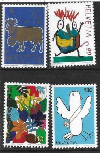 1996   SWITZERLAND  -  SG.  1336 / 1339  -  STAMP DESIGNS  -  MNH