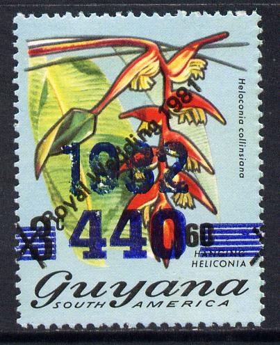 Guyana 1982 Surcharged 440c on 60c on 3c on Royal Wedding...