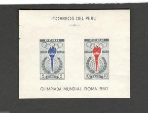 1961 Correos Del Peru Olympic Games souvenir sheet MNH