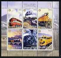 BENIN - 2003 - Old Trains #1 - Perf 6v Sheet - MNH - Private Issue