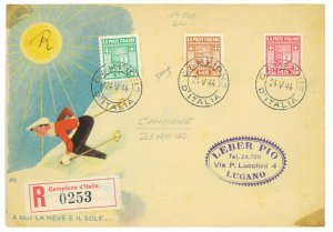 P2905 - SAMPLE OF ITALY SASS 1A, 2A, AND 3A, PHILATELIC FOR LUGANO 24.5.1944-