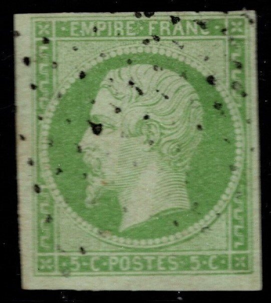 1853 Third Issue France Scott #-13 5 Centimes Napoleon III Empire Issue Imperf