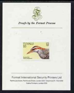 Tuvalu 1988 Banded Rail $5 imperf proof mounted on Format...