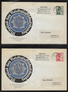 Germany 481-483 Air Protection League FDC (*sch) c.v. 300 Euro