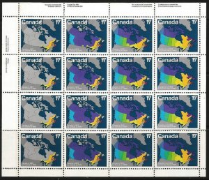 CANADA SC#890-893 Provincial & Territories Map full sheet (1981) MNH