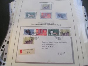 SWITZERLAND USED STAMPS & COVERS COLL. ON PAGES 1930-2005 $2K-$3K CAT. XF (191)