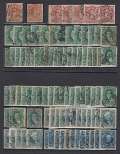 ARGENTINA 1876-78 Sc 33-37 SPECIALIZED GROUP OF 114 STAMPS SETS SHADES SCV$398++ 