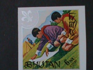 ​BHUTAN-1967-SC#86-86e BOY SCOUTS RARE IMPERFSILVER OVPT. MNH-VF-57 YEARS OLD