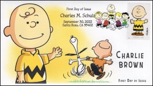 22-251, 2022 ,Charles M Schulz, Digital Color Postmark, First Day Cover, Peanuts 