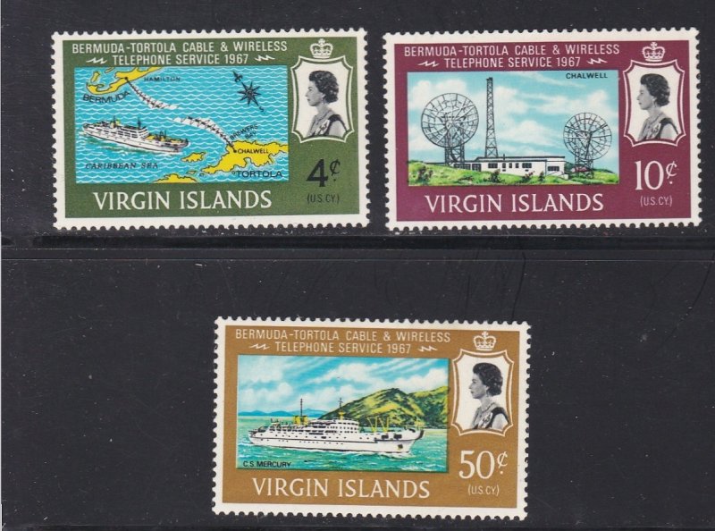 British Virgin Islands # 183-185, Telephone Line to Bermuda, Mint NH, 1/2 Cat.
