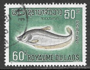 LAOS 1967 60k Knife Fish Marine Life Issue Sc 151 VFU