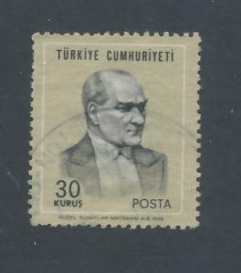 Turkey 1970 Scott 1834 used - 30k, Kemal Ataturk 