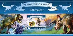 MALDIVES 2015 SHEET PREHISTORIC FAUNA DINOSAURS mld15701b