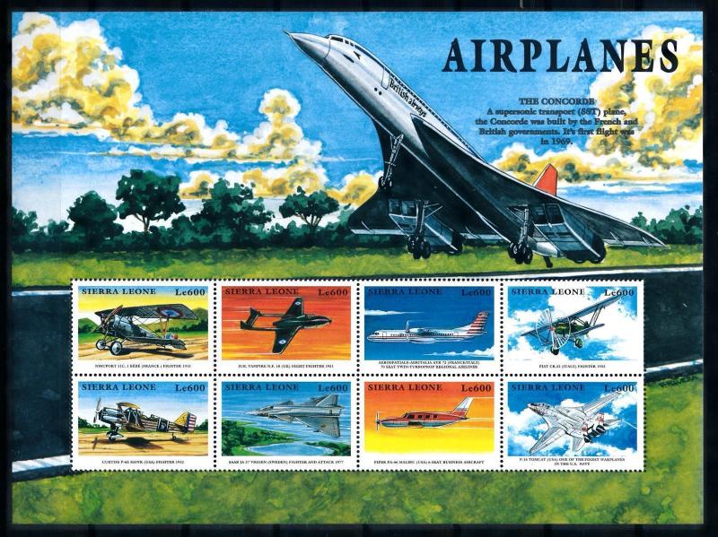 [76933] Sierra Leone 1999 Aviation Aircrafts Sheet MNH