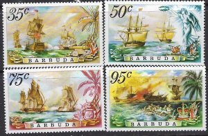 Barbuda 209-12 MNH 1975 Naval Batle (102)(ad4387)