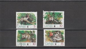 Latvia  Scott#  381-384  Used  (1994 Dormouse)