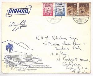 INDONESIA Bandung to GB Airmail cover {samwells-covers} 1951 AL39
