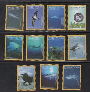 Penrhyn Island #556-66 (2016 Fish and marine Park set) VFMNH CV $22.75