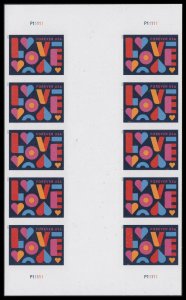 US 5543a Love imperf NDC vert gutter block 10 MNH 2021