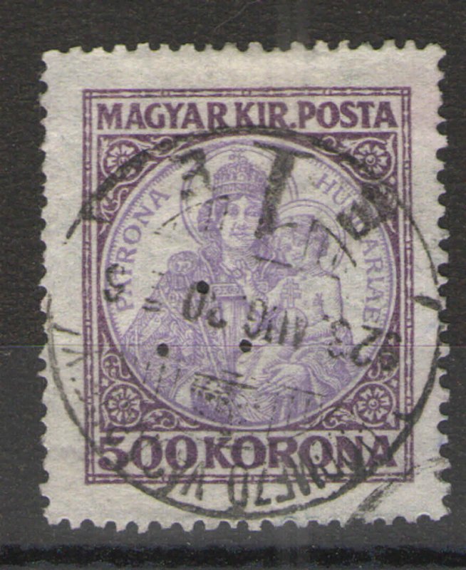 Hungary 1921-25 Sc# 381 Used VG - Nice used example with perfin