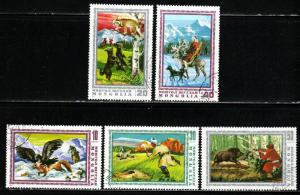 Mongolia # 851//57 ~ Short Set 5 of 7 ~ Hunting Scenes ~ CTO, HMR ~ cv 1.00