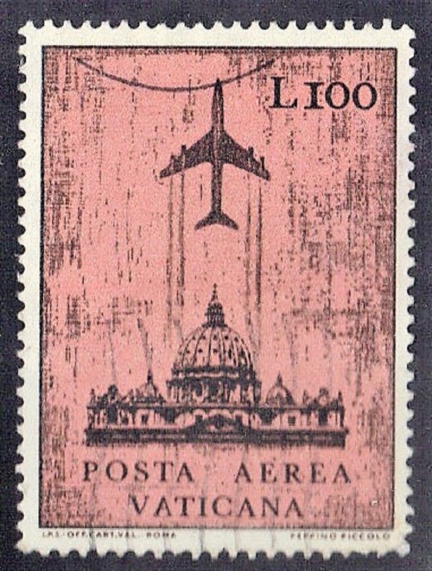 VATICAN CITY SC# C51 USED 100L  1967 AIRMAIL SEE SCAN