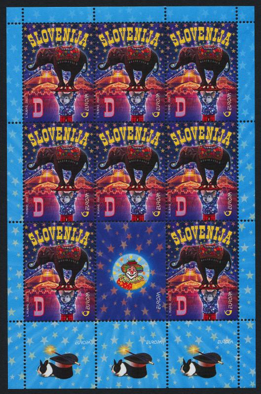 Slovenia 495 Sheet MNH Europa, Circus Elephant, Mouse