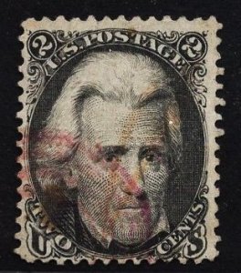 US Stamp #84 2c Black Jackson D Grill USED SCV $5250