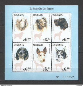 Nicaragua Animals Dogs El Mundo De Los Perros Kb ** Stamps Pk013