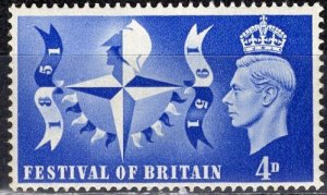 Great Britain; 1951: Sc. # 291: MNH Single Stamp