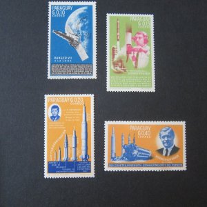 Paraguay 1964 Sc 837-40 space set MNH