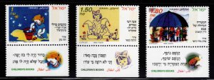 ISRAEL Scott 1238-1240 MNH** Childrens Books  stamp set with tabs